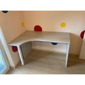 Moderna Scrivania moderna con gamba in metallo in finitura Ciliegio Bianco