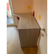 Moderna Scrivania moderna con gamba in metallo in finitura Ciliegio Bianco