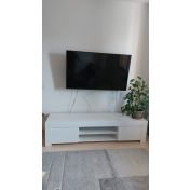 Conveniente Porta TV "Alba" Moderno di Design, Laccato Bianco Lucido