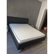 Elegante Letto imbottito Titanium in ecopelle antracite