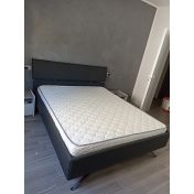 Elegante Letto imbottito Titanium in ecopelle antracite