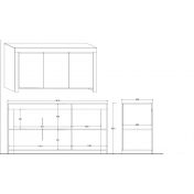 Credenza Moderna, Madia di Design, 3 ante, Bianco Lucido, Alba