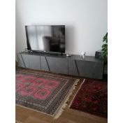 Moderno Mobile porta tv geometrico a 6 ante finitura Ardesia