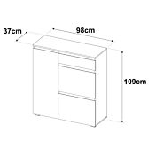 Economica e spaziosa scarpiera L.98 finitura Bianco opaco 