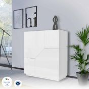 Credenza alta Bianco lucido L.100 cm, Made in Italy