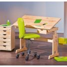 Links, scrivania Julia per bambini in legno naturale