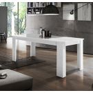 Tavolo moderno per interni, completo di allunga, finitura Bianco Lucido L.120