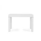 Tavolo consolle allungabile in legno, finitura bianco frassinato, apertura con binario