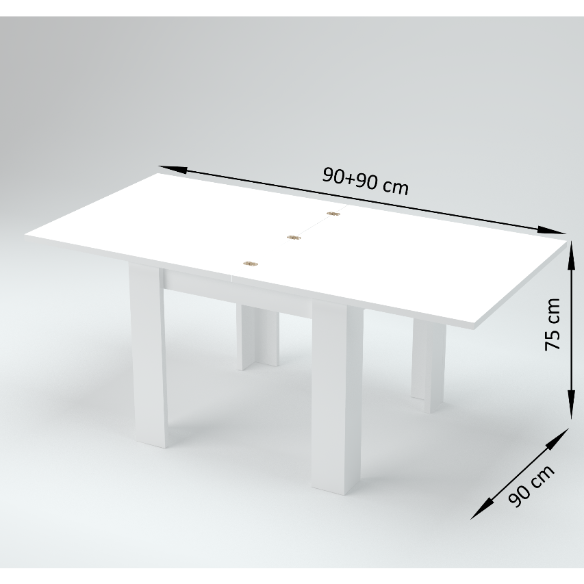 Tavolo quadrato allungabile a libro cm 80x80, 90x90, 100x100 RODI