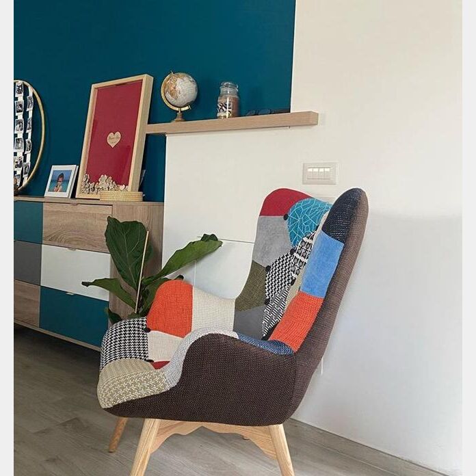 Armchair Poltrone Patchwork Poltrona Patchwork Colorata Con Gambe