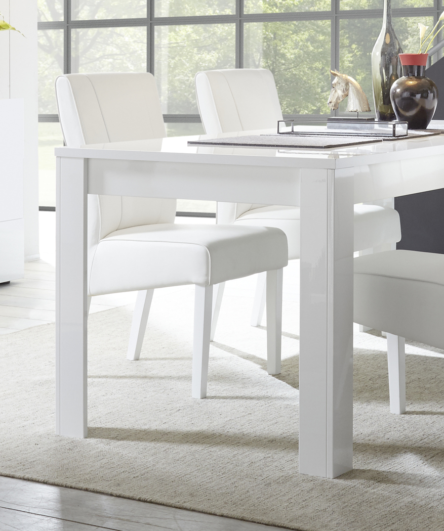 Tavolo MADE IN ITALY  allungabile da 140 o 180 cm in bianco lucido
