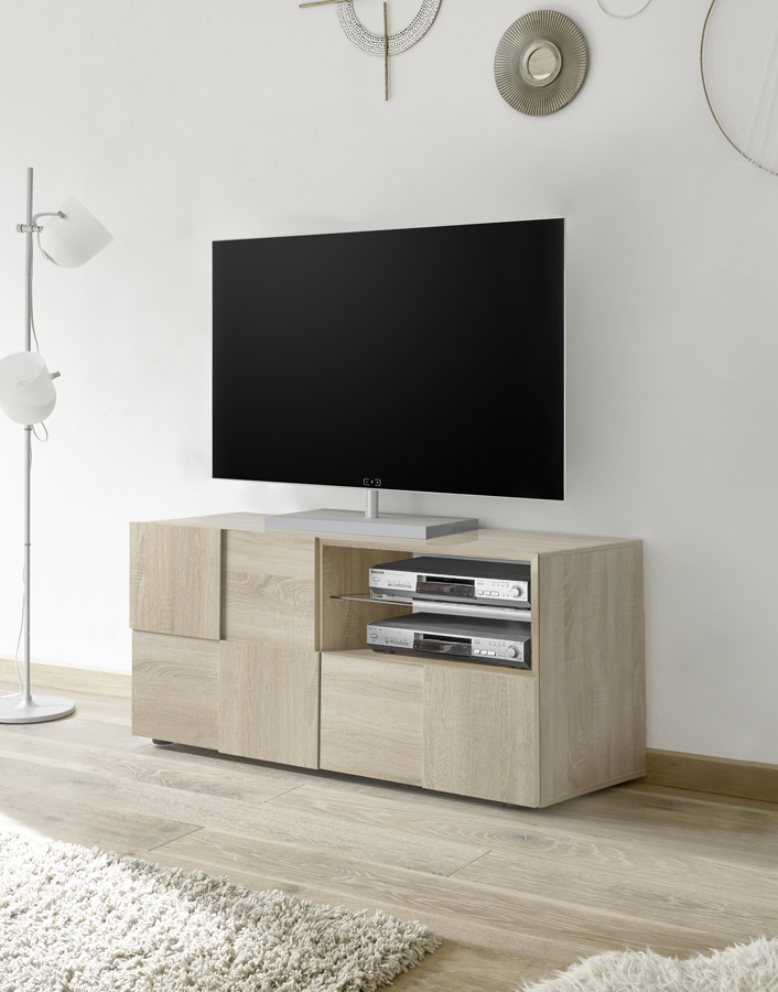 Porta TV di Design Rovere Samoa ad un anta e un cassetto Zenzero Shop