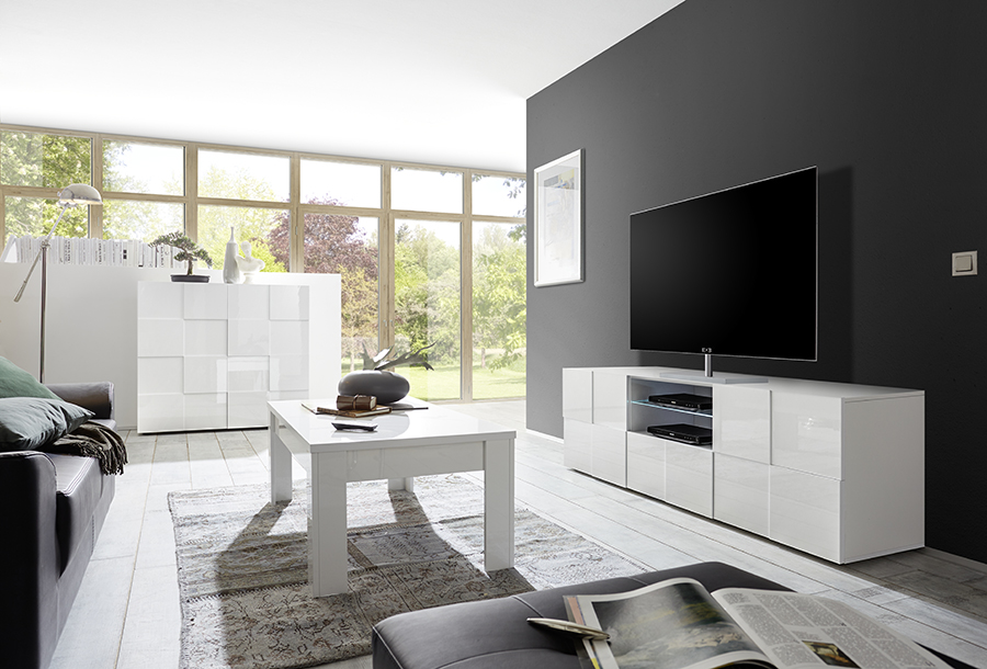 Sala Completa di Design Bianco Lucido