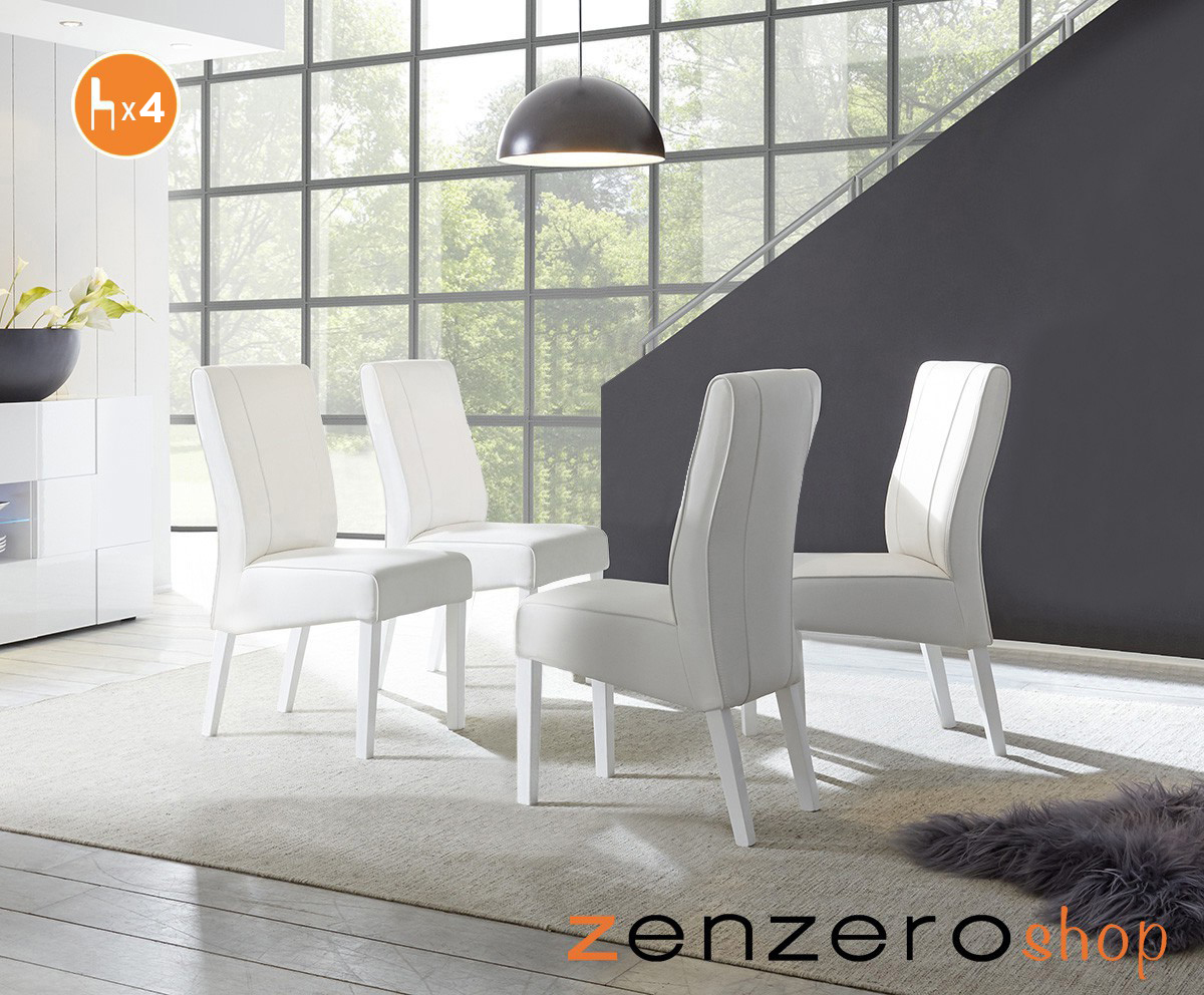4 Sedie in ecopelle Bianca