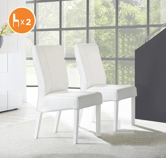 2 Sedie in ecopelle Bianca