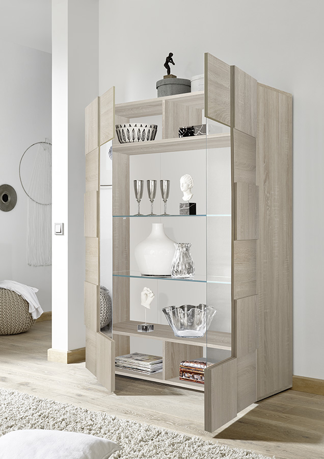 Vetrina di Design Rovere Samoa a due ante