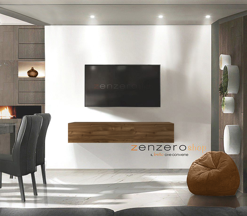 Mobile porta TV in finitura Rossa, anta a ribalta