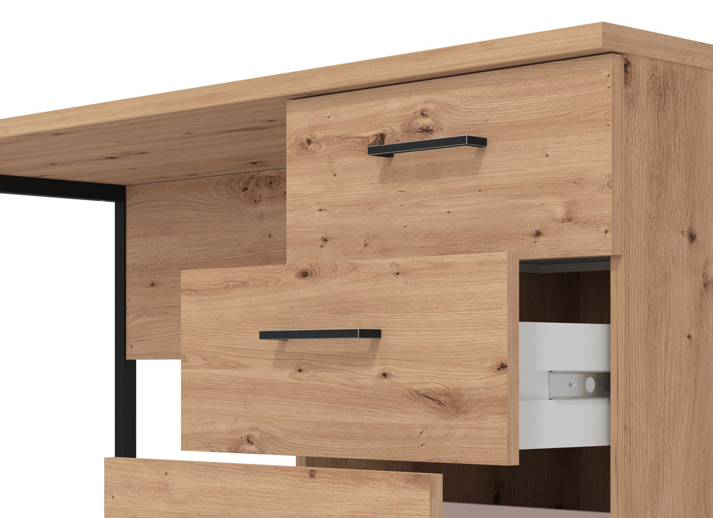 Scrivania per zona studio moderna, finitura Rovere 