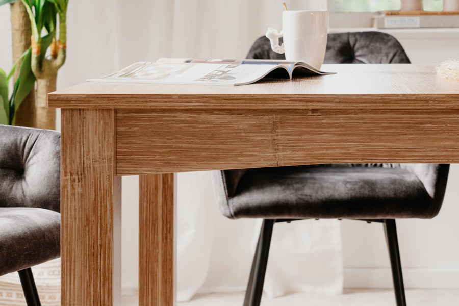 Tavolo contemporaneo allungabile L.160 finitura Bamboo