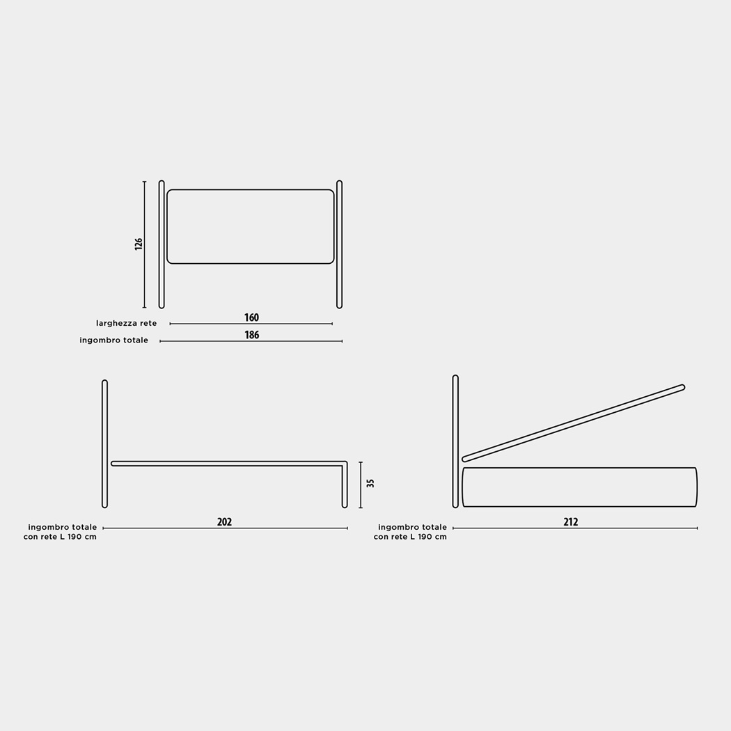 letto matrimoniale bianco con giroletto in ferro