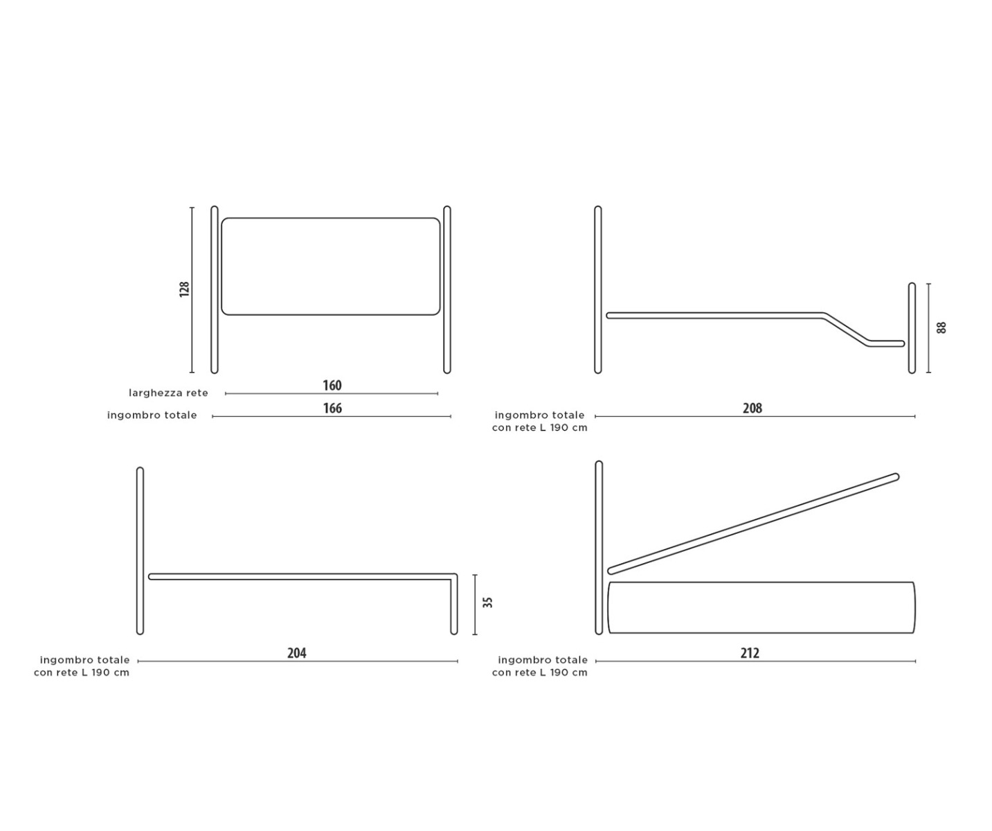 letto in ferro matrimoniale grafite nero