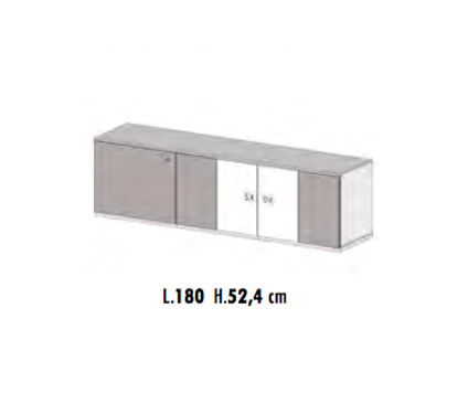 Madia moderna, Credenza di design, 5 ante, Rovere nodato e Bristol