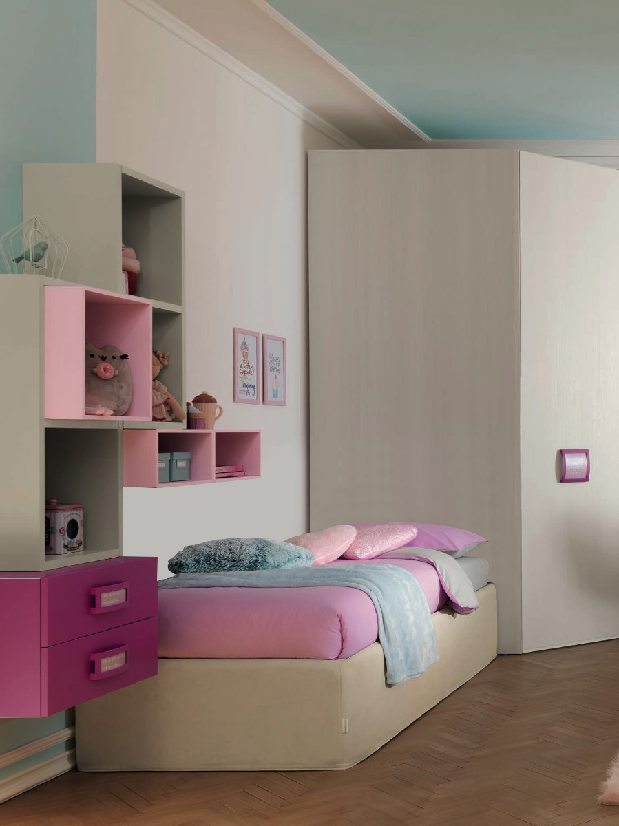 Divano letto box Lima Moretti Compact, Nebbia e Perla