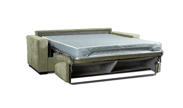 Divano letto Denali, 3 posti sfoderabile, finitura Agave