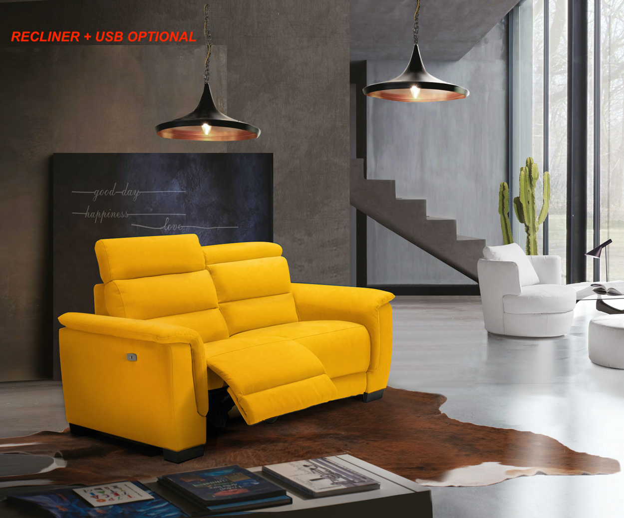 Divano 2 posti Vale, finitura Cedro