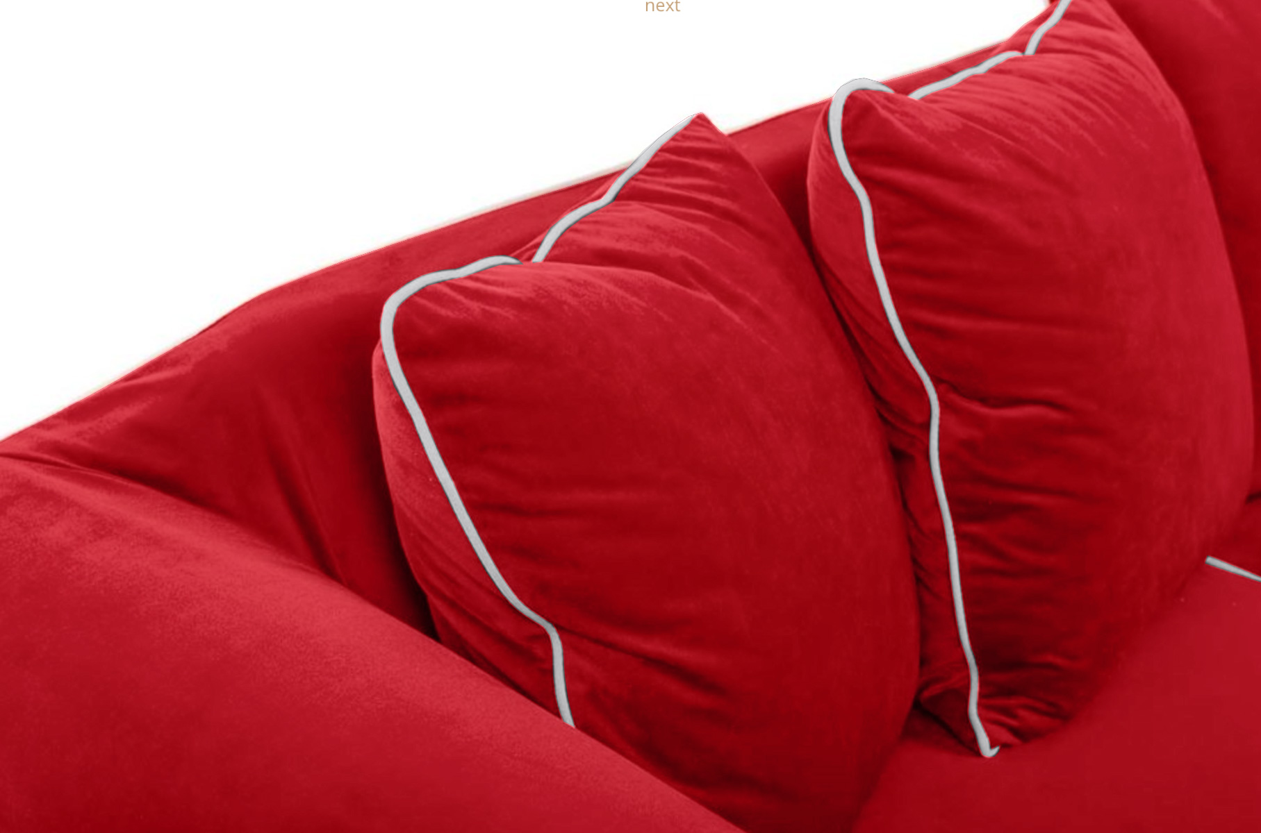 Divano moderno Broad a 3 posti, finitura Rossa, made in Italy