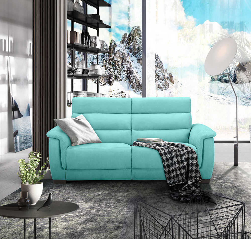 Divano moderno Vale 2 posti in finitura Cielo