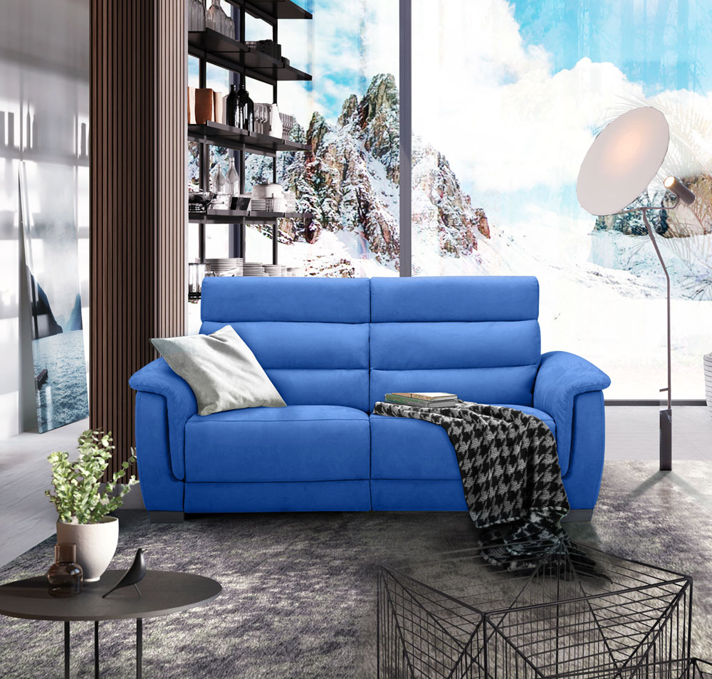 Divano Vale blu Tempesta, divano moderno a due posti