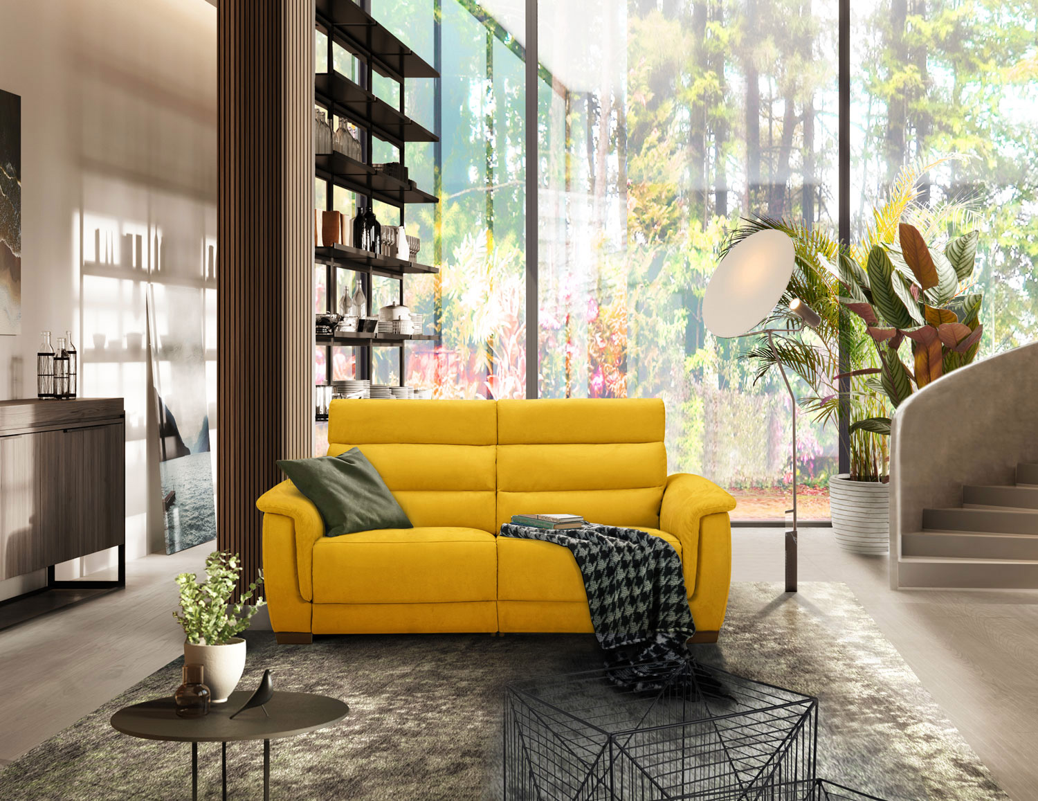 Divano 2 posti Vale, finitura Cedro