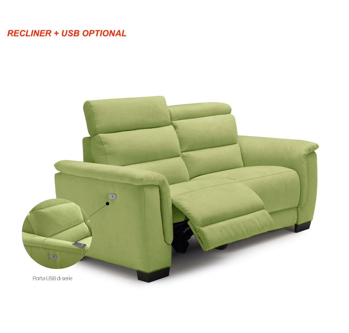 Divano verde prato Vale a 2 posti