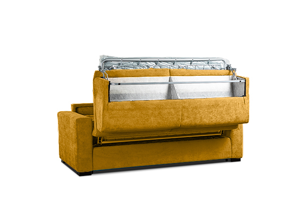 Divano letto 3 posti Giallo grano, sfoderabile