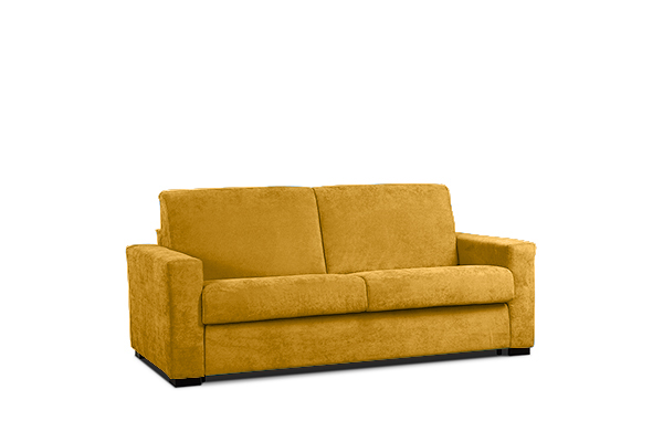 Divano letto 3 posti Giallo grano, sfoderabile