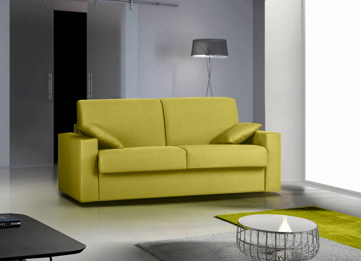 Divano letto Sillara, 3 posti, made in Italy