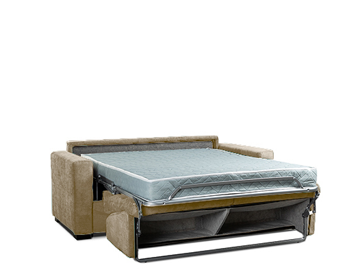 Moderno divano letto 2 posti, tessuto Paglia sfoderabile