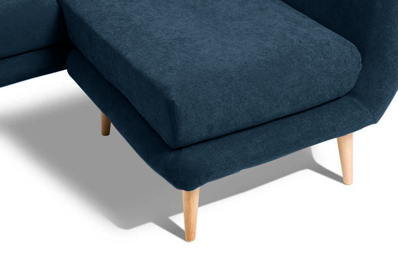 Divano moderno 2 posti in tessuto sfoderabile Blu petrolio