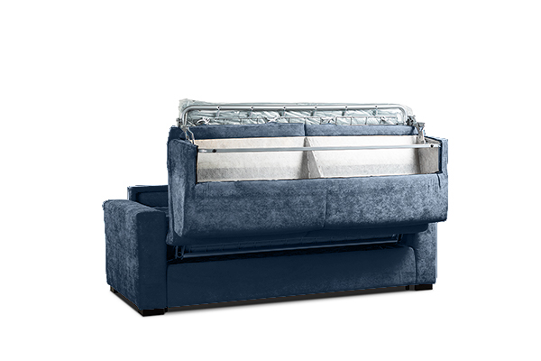 Divano letto Blu petrolio sfoderabile, 3 posti