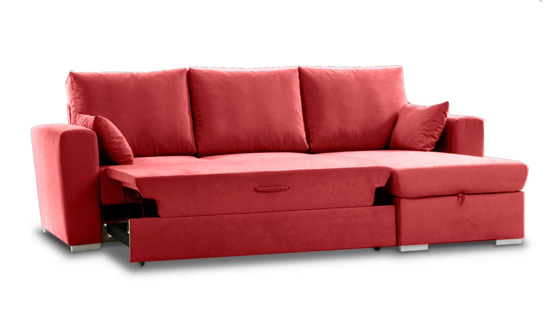 Divano moderno ad angolo, Marmolada, 3 posti, made in Italy