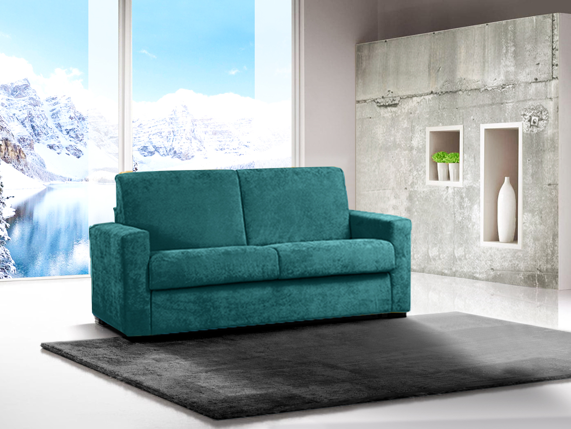 Divano letto 2 posti in tessuto Verde acqua