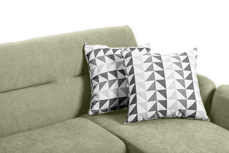 Divano in tessuto sfoderabile a 2 posti, finitura Verde Agave