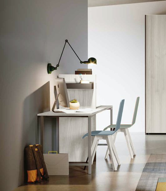 Cameretta da ragazzi in Bianco altea, Agave e Carta da zucchero