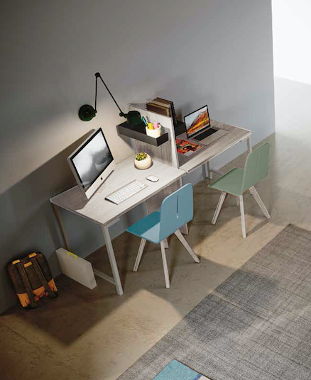 Scrivania doppia postazione in Bianco altea