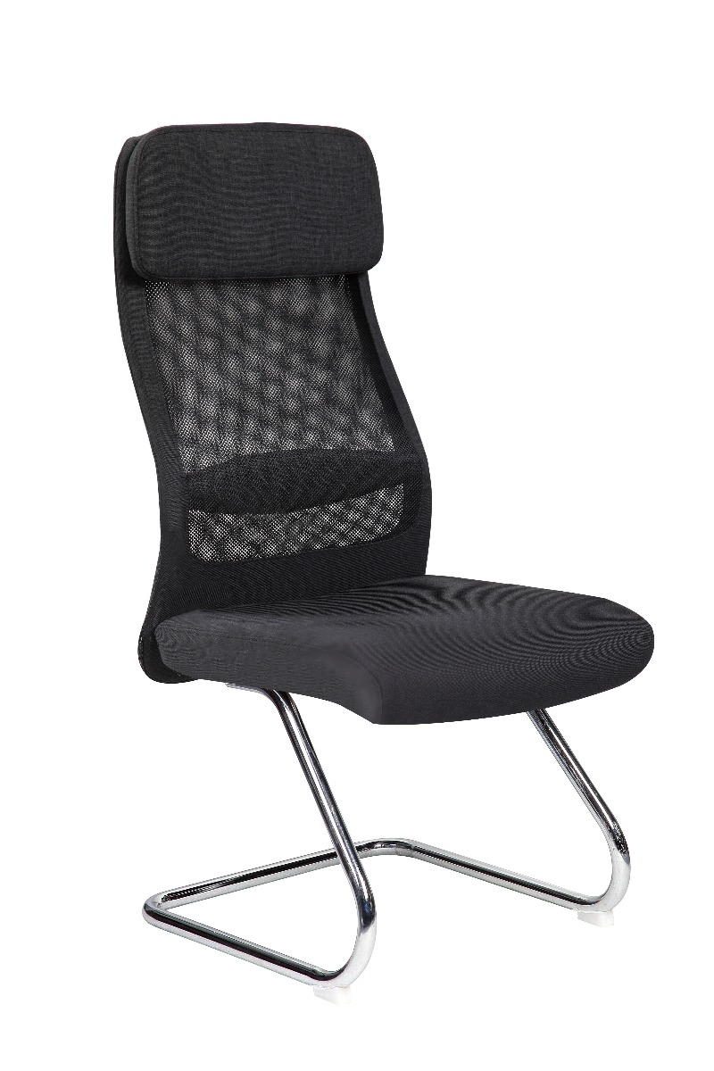 Poltrona da attesa con slitta, Nera