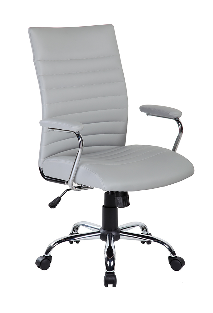 Poltrona direzionale con braccioli in finitura Grigio