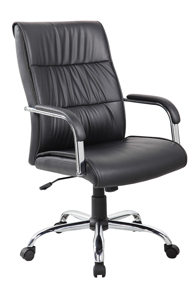 Poltrona presidenziale con braccioli, Nera