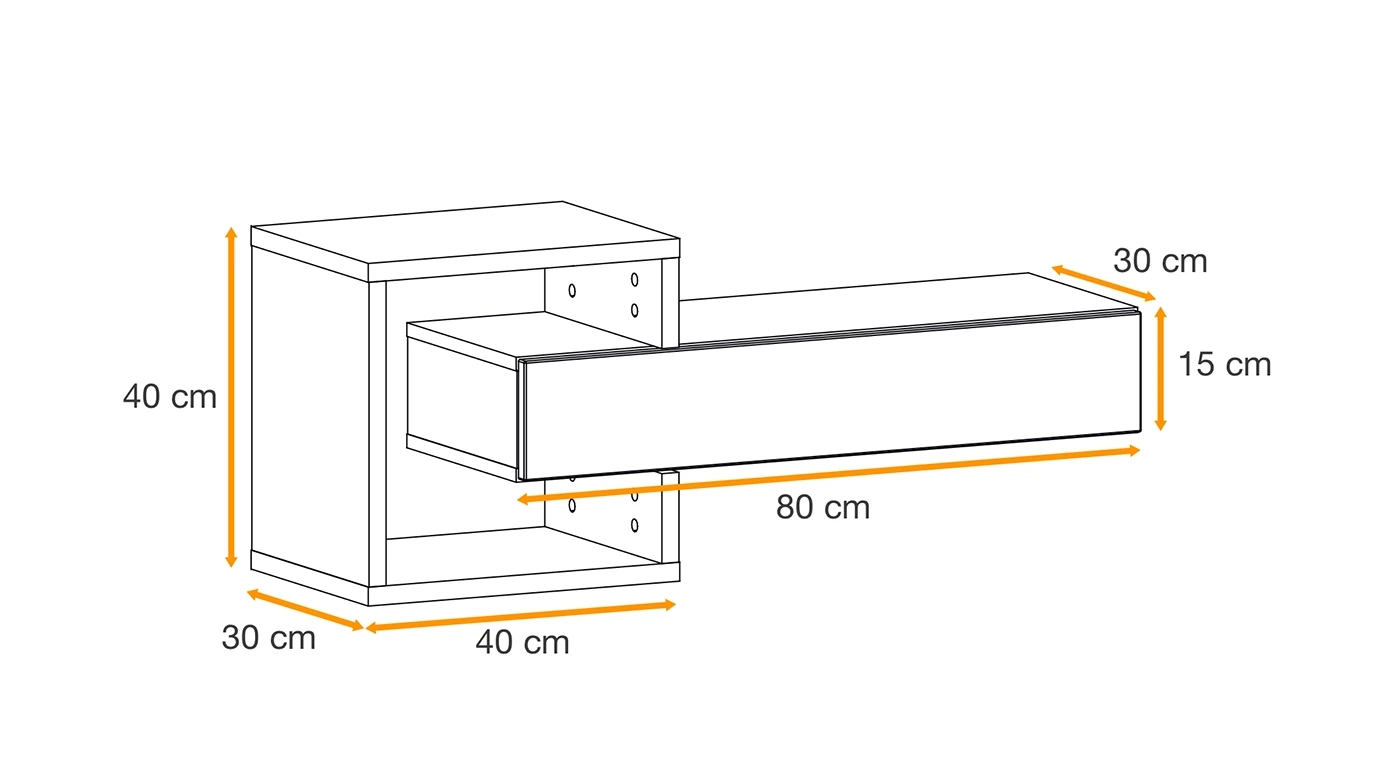 Composizione di 2 mobili sospesi da ingresso, 100x40x30 h cm, Nero e Rovere wotan