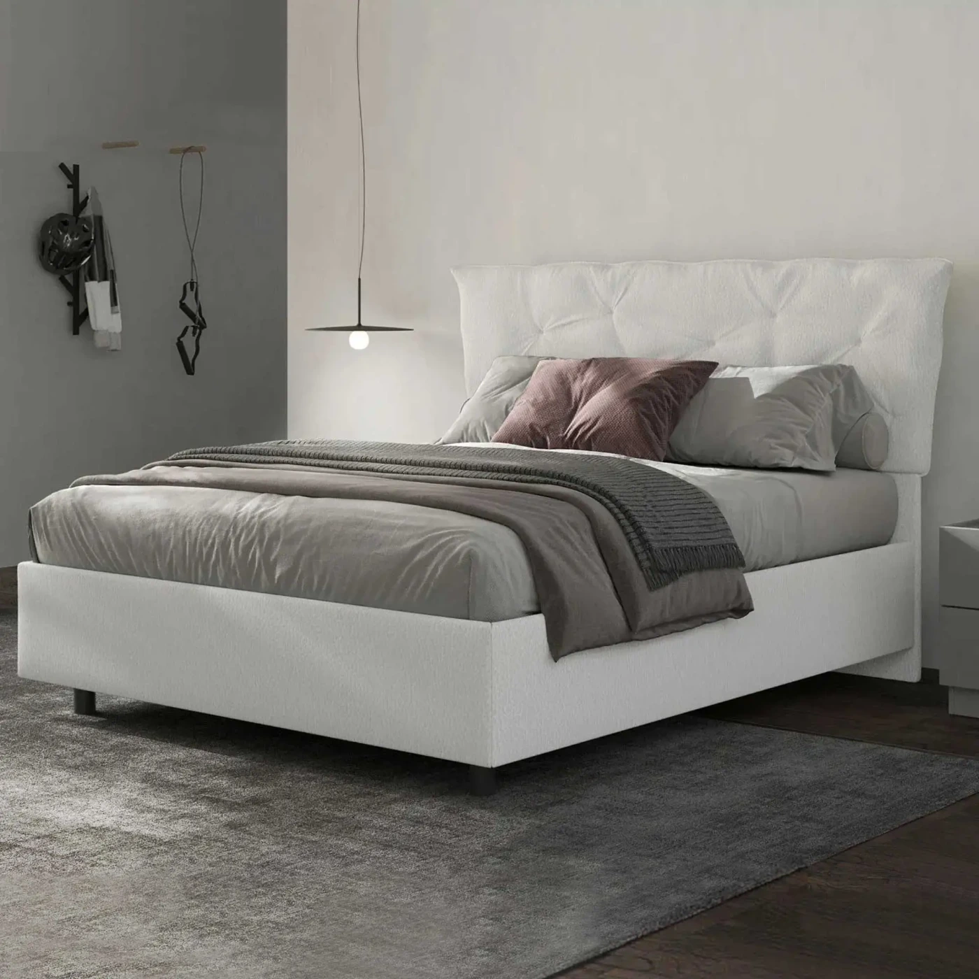 sconto letto bianco